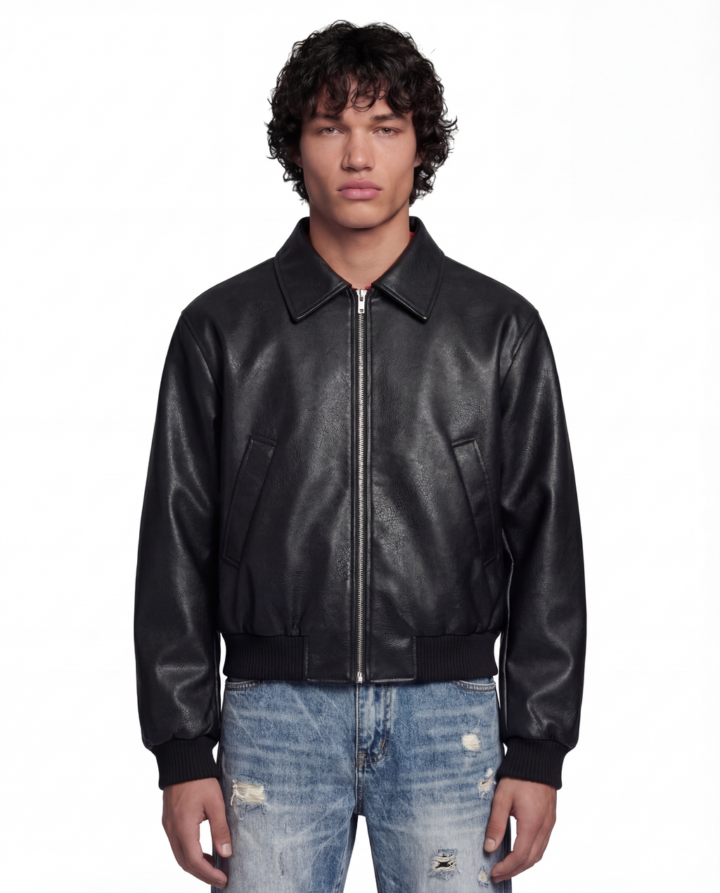 Cropped Leather Jacket