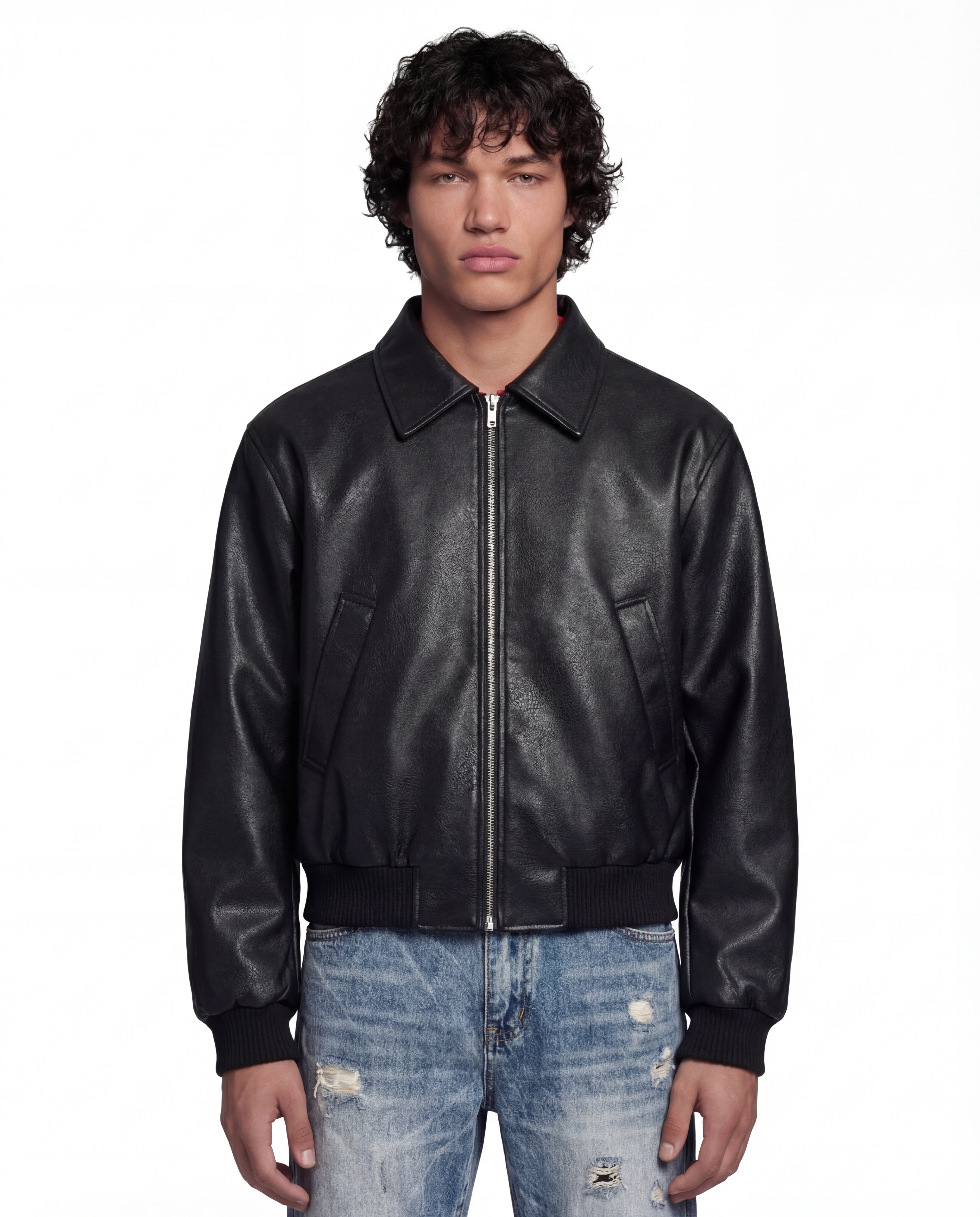 Cropped Leather Jacket