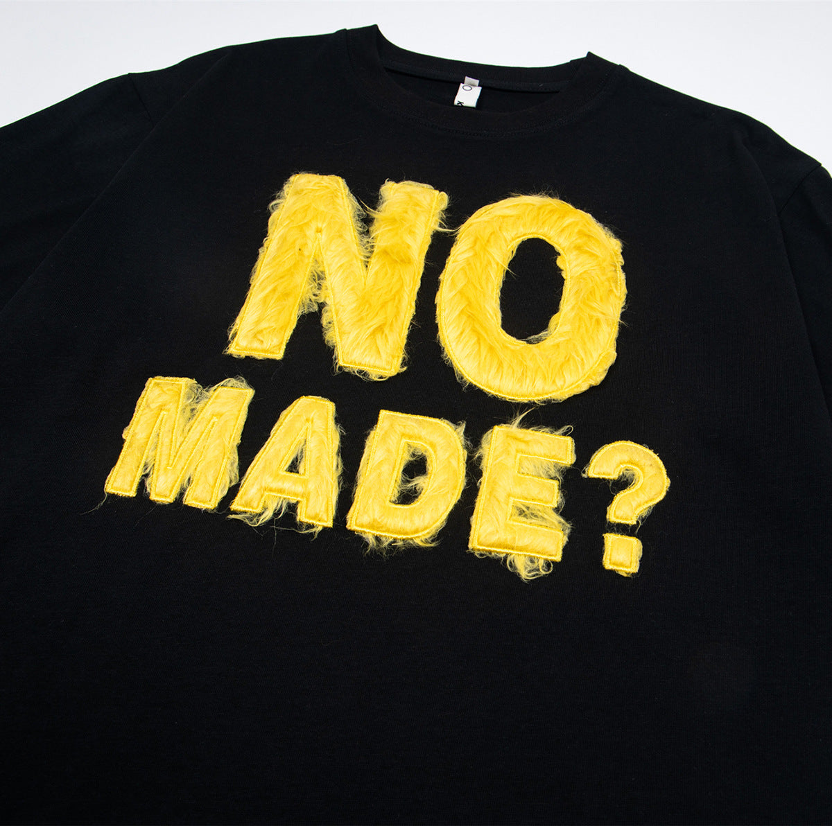 Jiayiku Men's Summer 2025 American Retro Trendy Brand Heavy Rabbit Plush Patch Embroidered Short Sleeve T-Shirt Loose