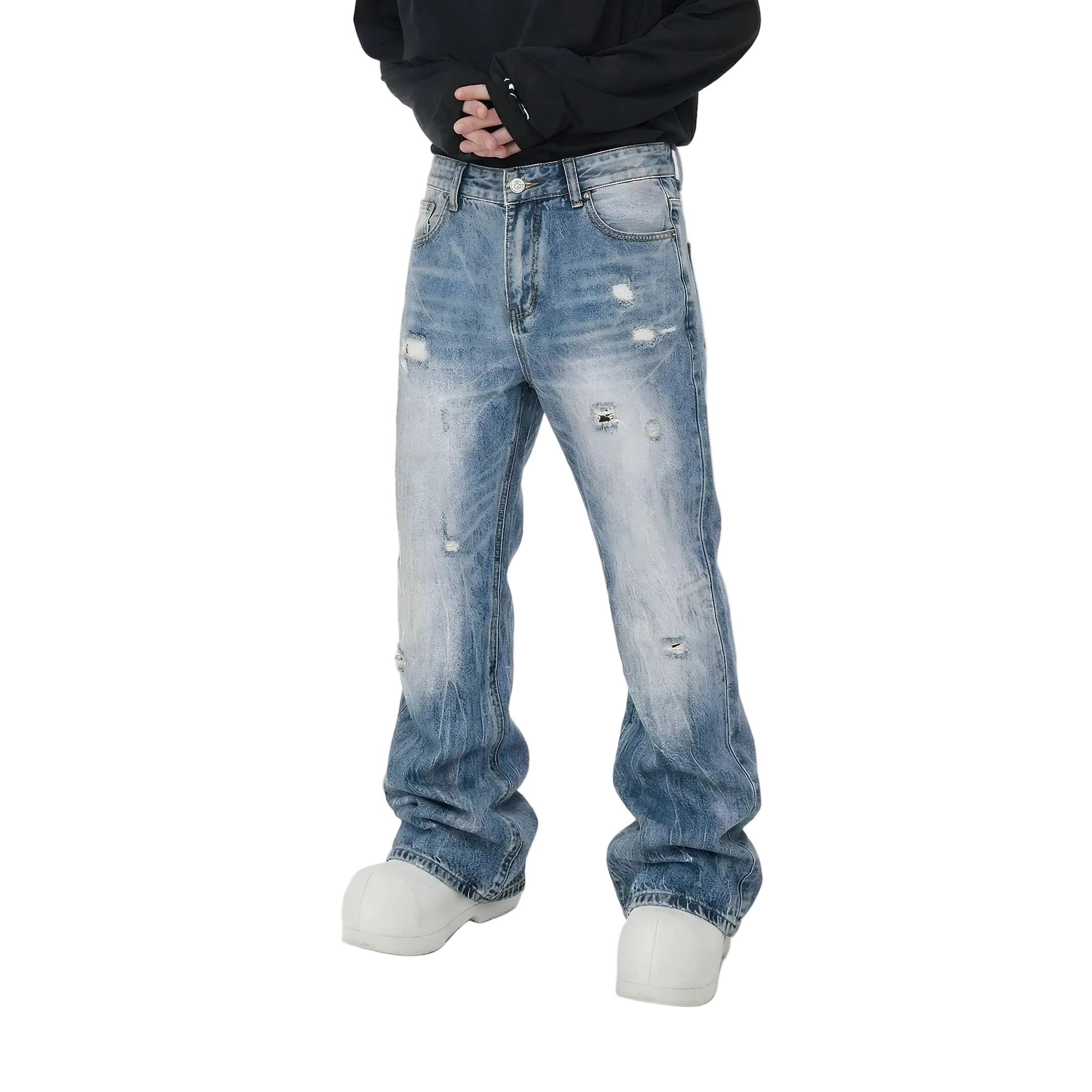 Ripped Bootcut Jeans